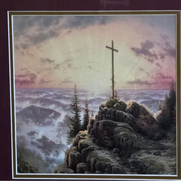Thomas Kinkade “Mountain Morning” Cross – Rare Library Edition Wall Art 🌄 - Picture 5 of 8